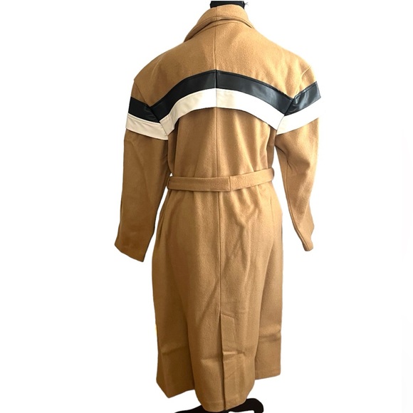 NWT Making the Cut Andreas Wool camel stripe coat - Picture 3 of 9